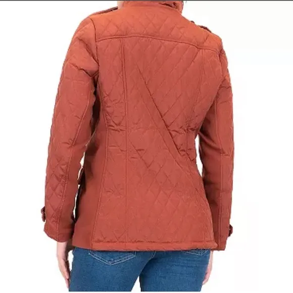 🍁 Mo-Ka Burnt Orange Anthea Quilted Riding Jacket XS
