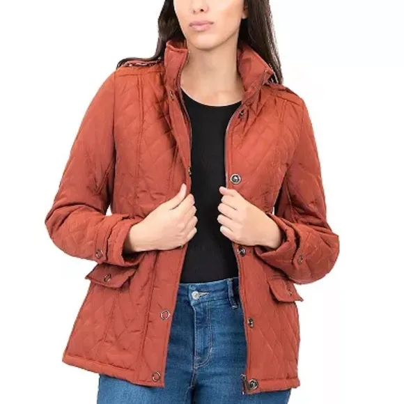 🍁 Mo-Ka Burnt Orange Anthea Quilted Riding Jacket XS