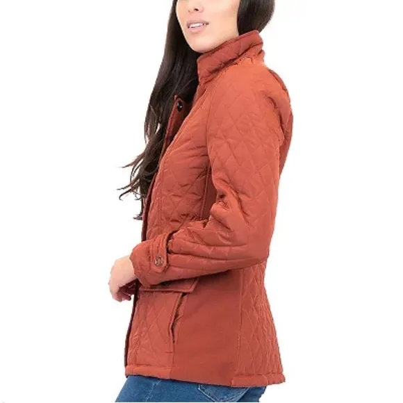 🍁 Mo-Ka Burnt Orange Anthea Quilted Riding Jacket XS