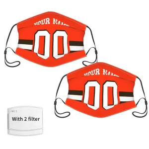 2-Pack Cleveland Browns Face Covering Football Team Decorative Adult Face Mask With Filters PM 2.5 Orange