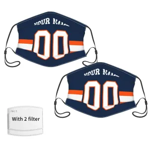 2-Pack Denver Broncos Face Covering Football Team Decorative Adult Face Mask With Filters PM 2.5 Navy