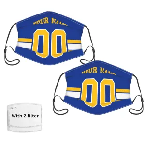 2-Pack Los Angeles Chargers Face Covering Football Team Decorative Adult Face Mask With Filters PM 2.5 Royal