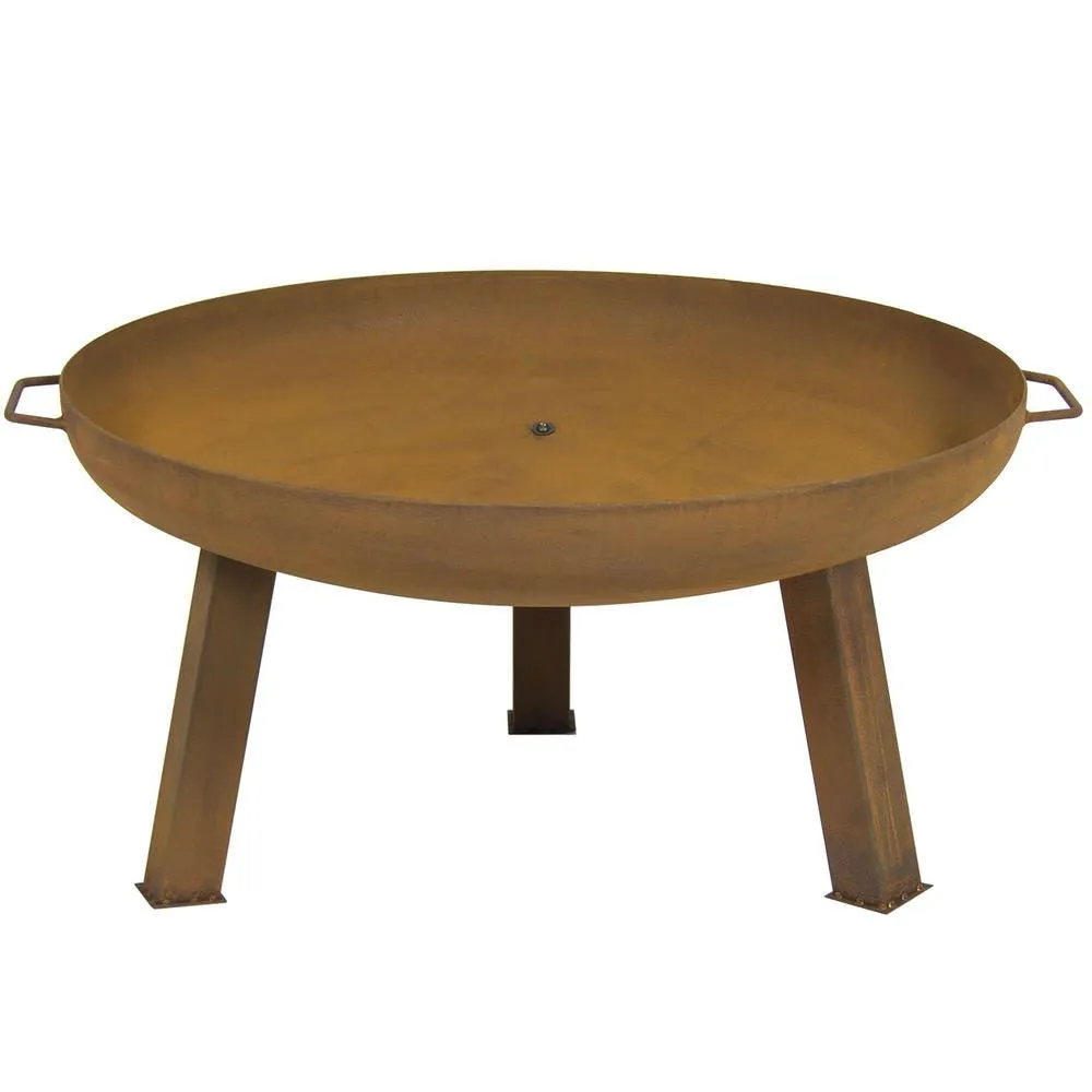 29 Inch Tan Cast Iron Fire Pit Bowl with Cover