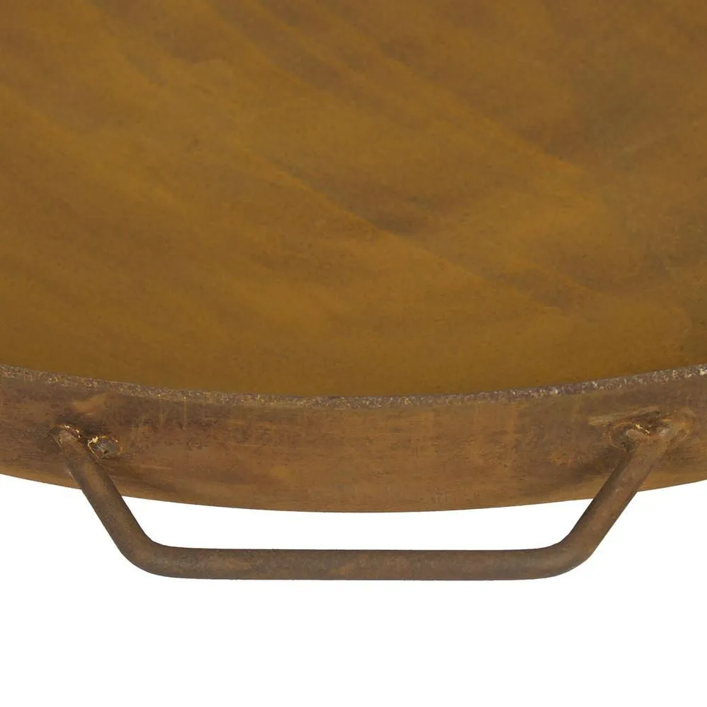29 Inch Tan Cast Iron Fire Pit Bowl with Cover