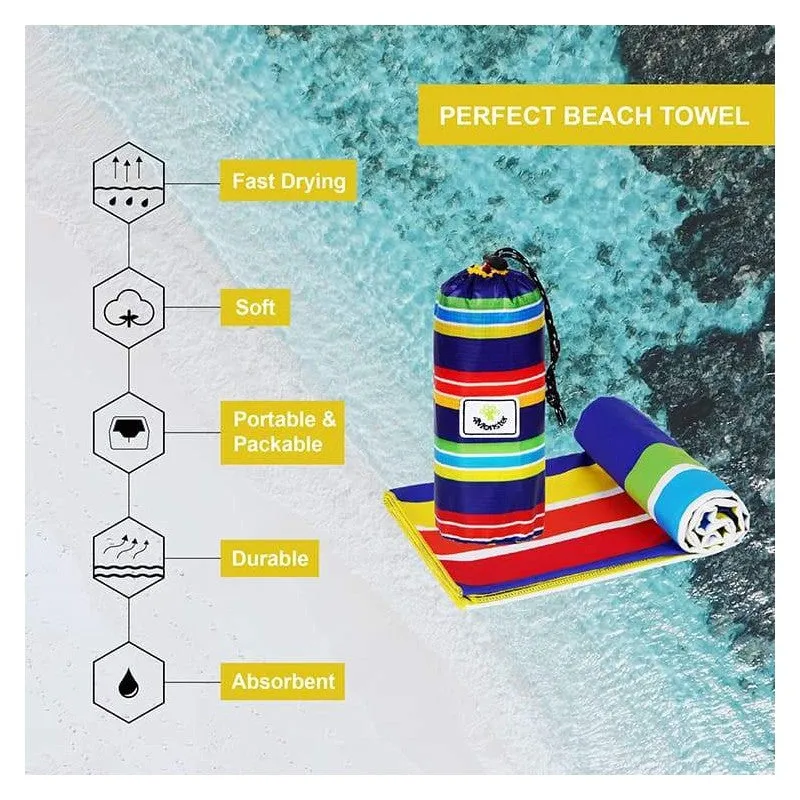 4Monster - Quick Dry Beach Towel Sand Free Rainbow - D