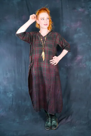 7208B Blue Moon Dress Red/Olive Plaid-P