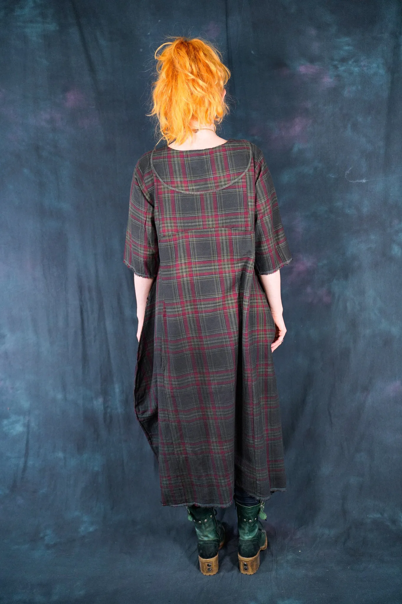 7208B Blue Moon Dress Red/Olive Plaid-P