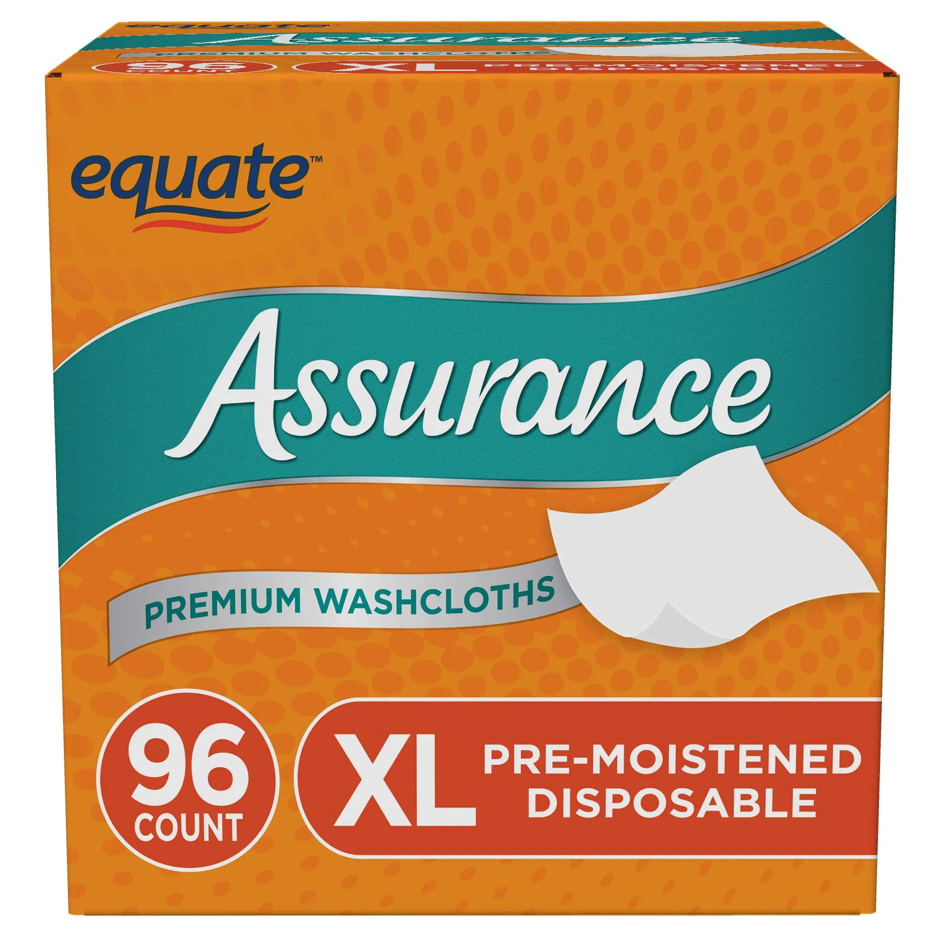 96 Count Assurance Premium XL Disposable Washcloths Extra Large Body Wipes