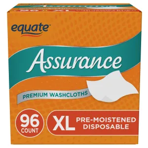 96 Count Assurance Premium XL Disposable Washcloths Extra Large Body Wipes