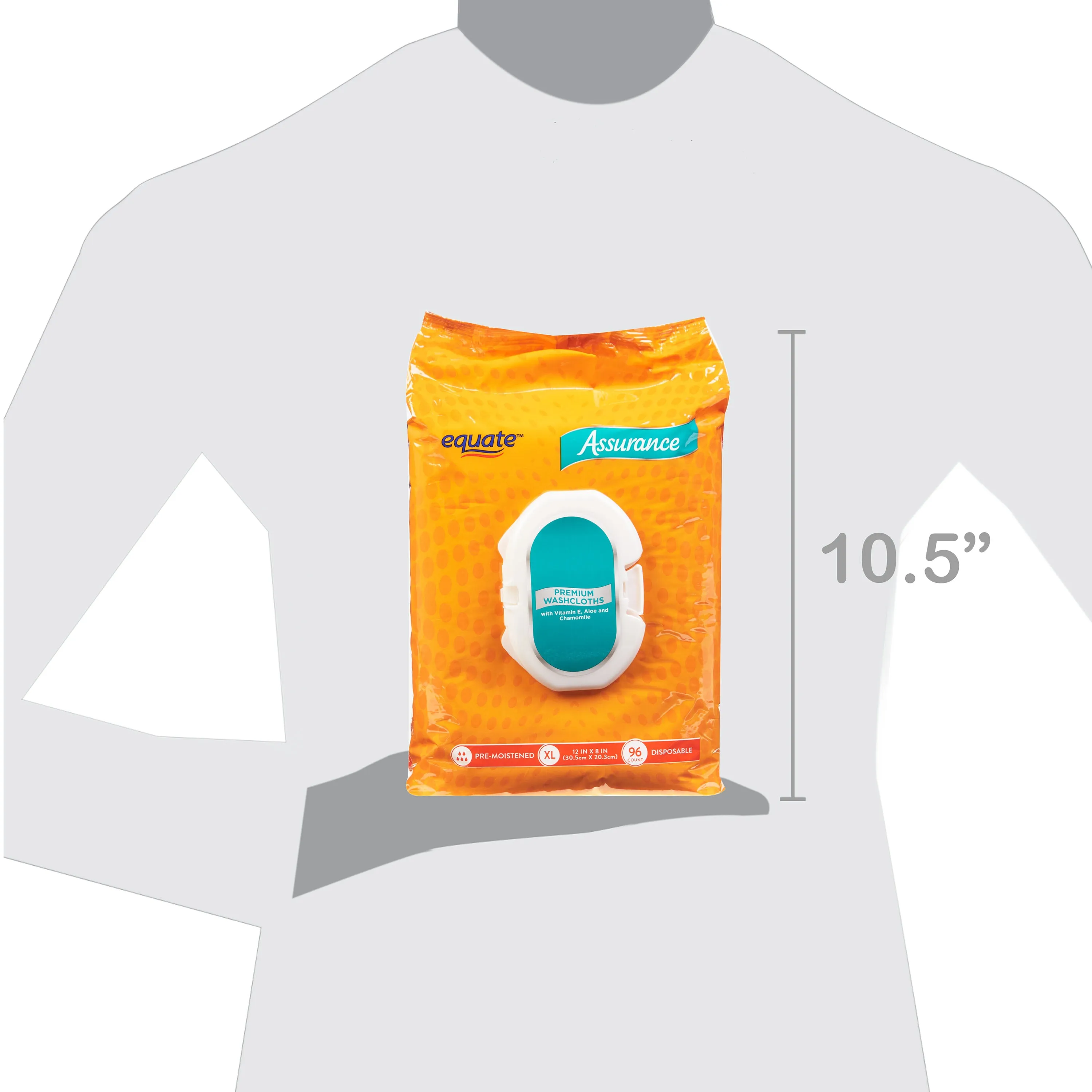 96 Count Assurance Premium XL Disposable Washcloths Extra Large Body Wipes