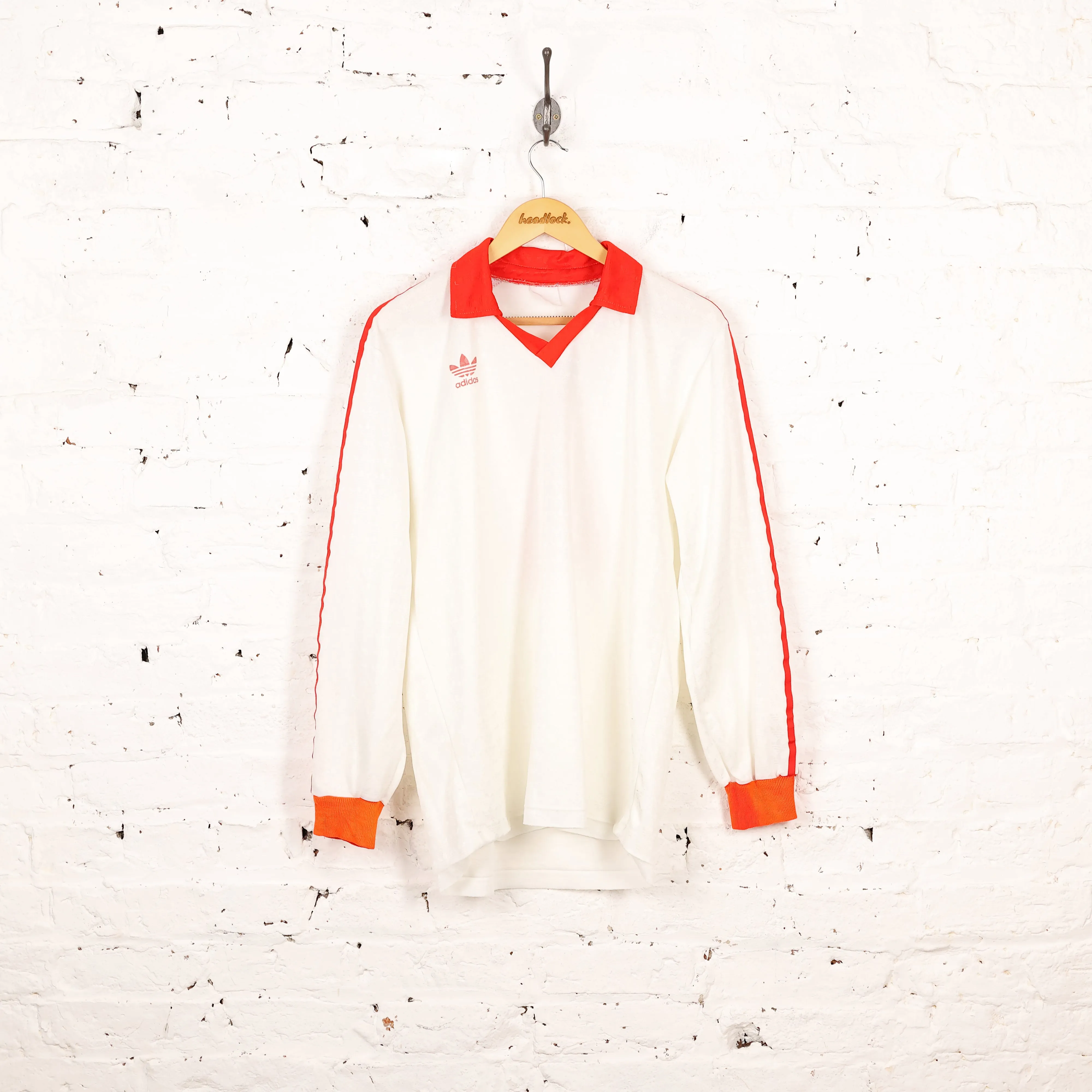 Adidas Long Sleeve Template Football Shirt - White - L