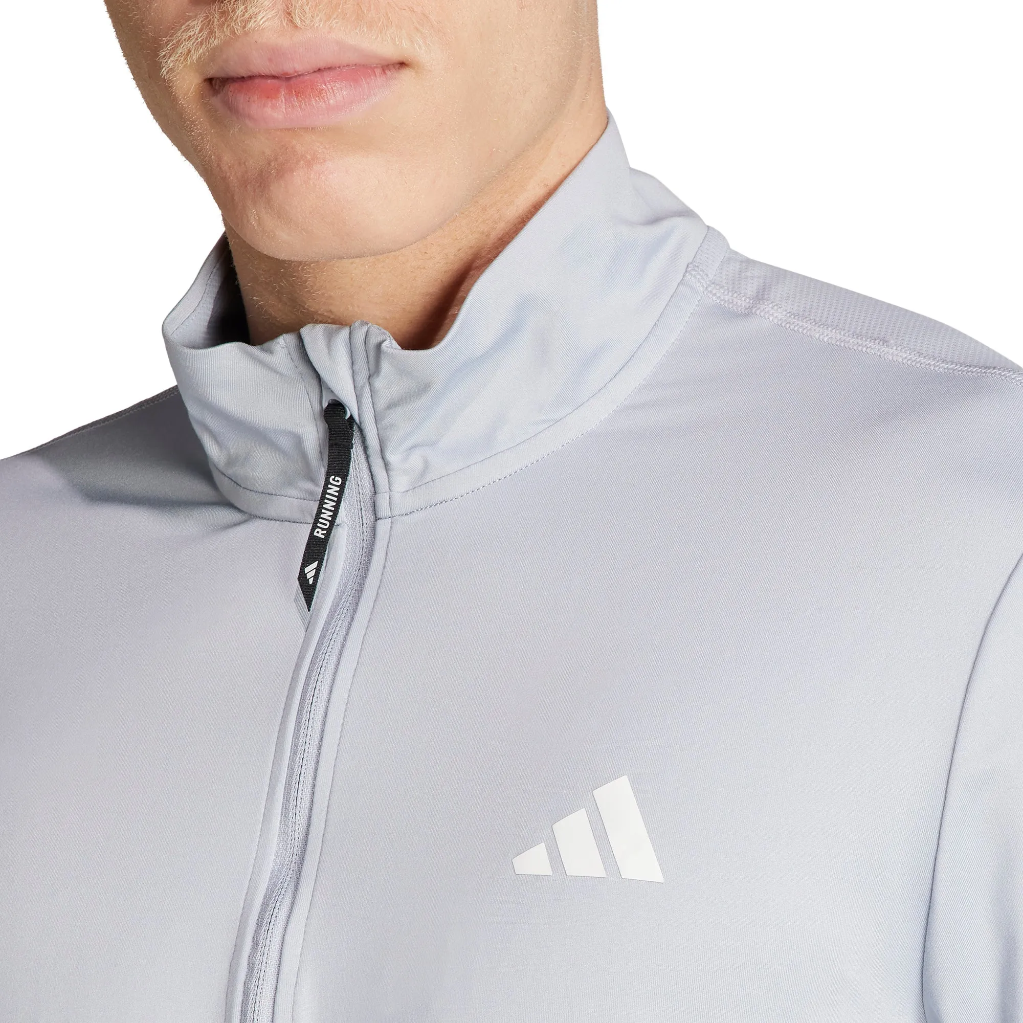 adidas Own The Run Half Zip Long Sleeve Mens Running Top - Grey