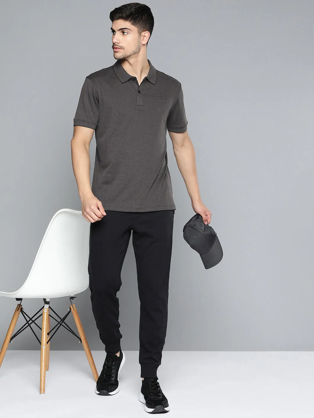Alcis Men Polo Collar Anti Static Slim Fit Sports T-shirt