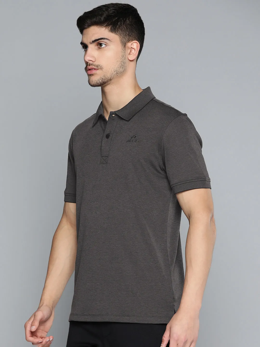 Alcis Men Polo Collar Anti Static Slim Fit Sports T-shirt