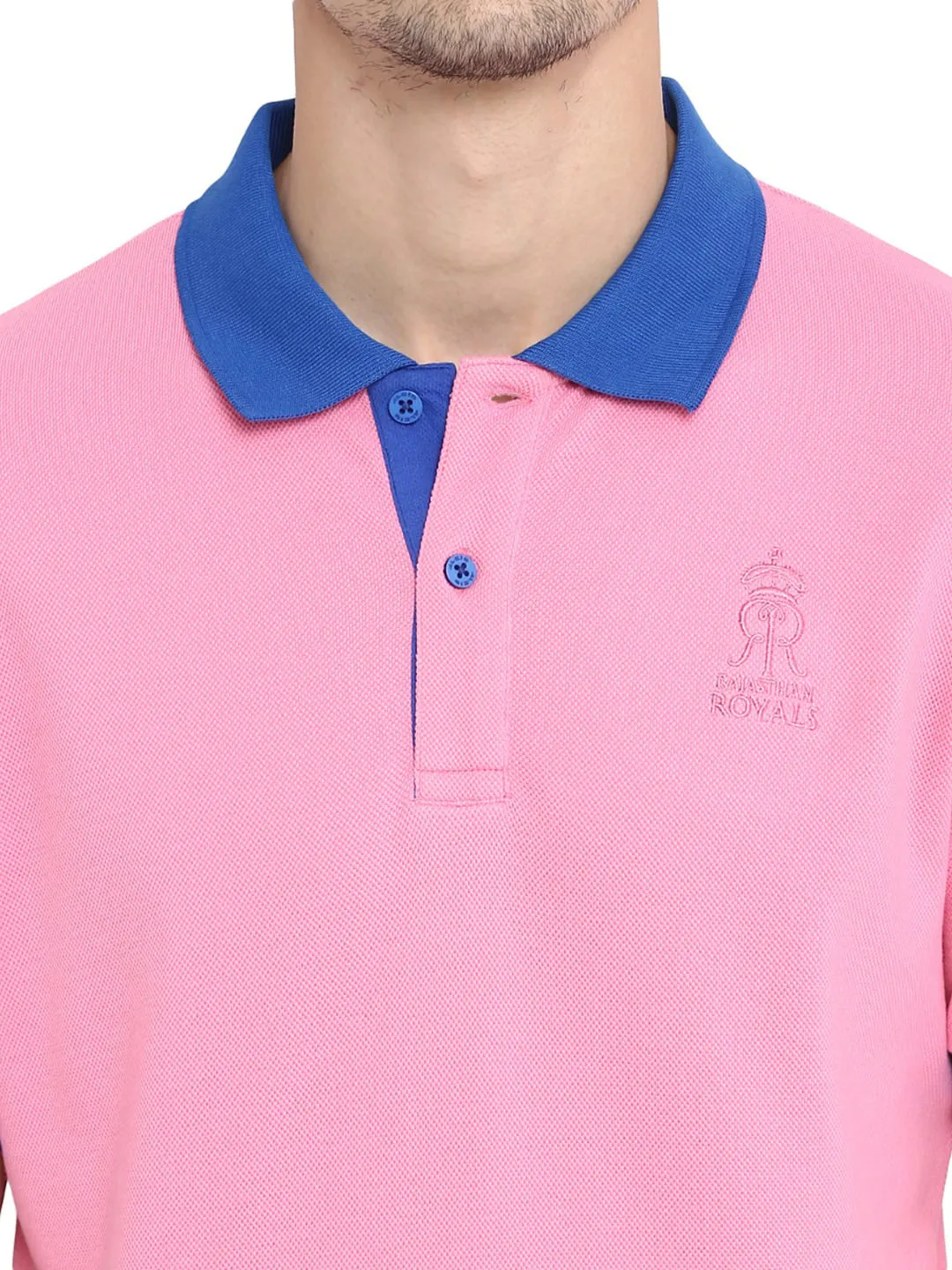 Alcis Men Rajasthan Royals Fanwear Polo-S-Pink