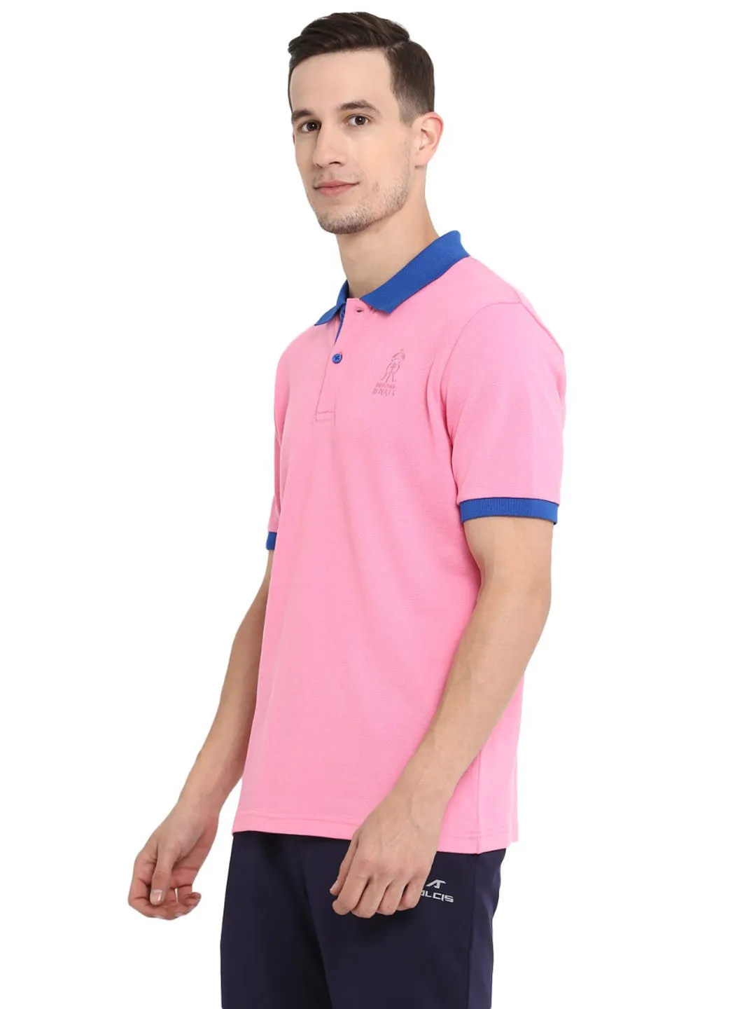 Alcis Men Rajasthan Royals Fanwear Polo-S-Pink