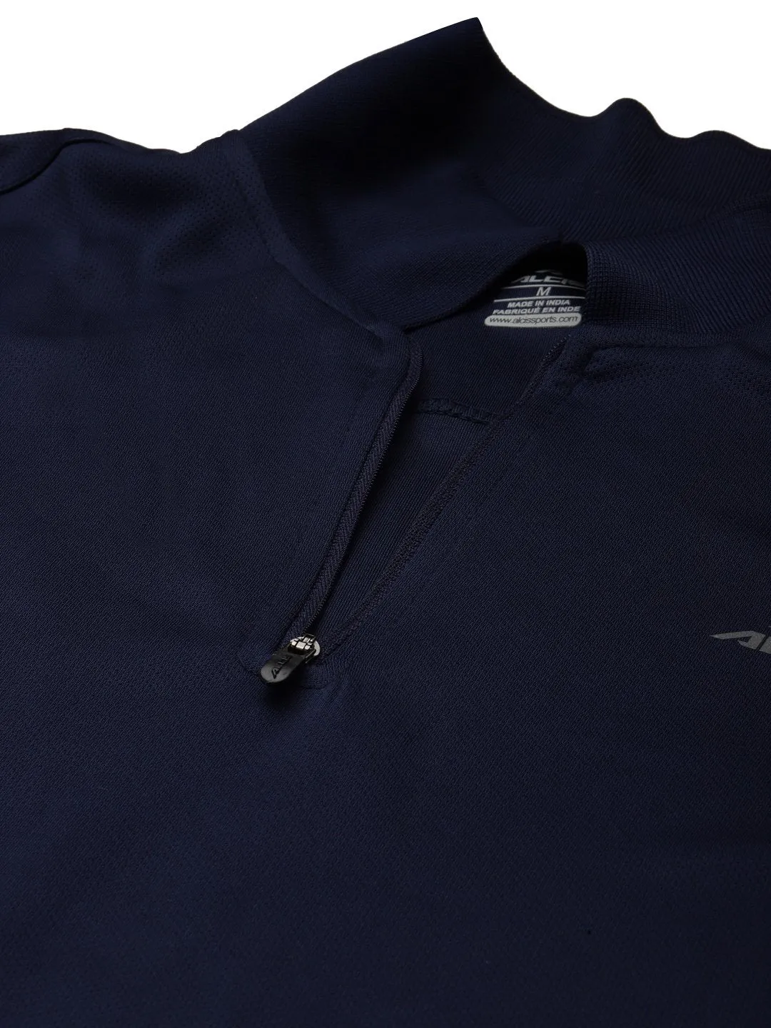 Alcis Men Solid Navy Blue Polo