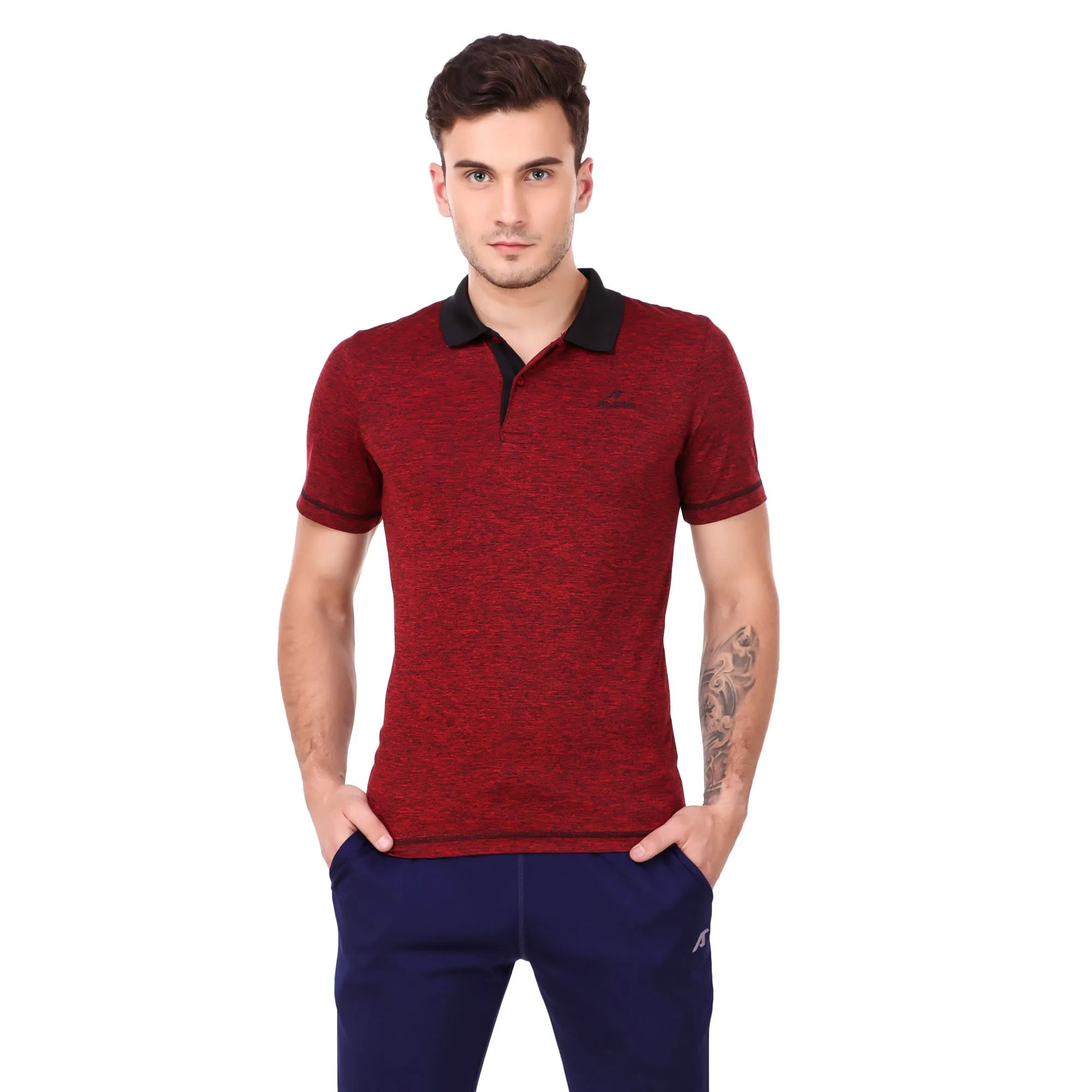 Alcis Men Solid Red Polo