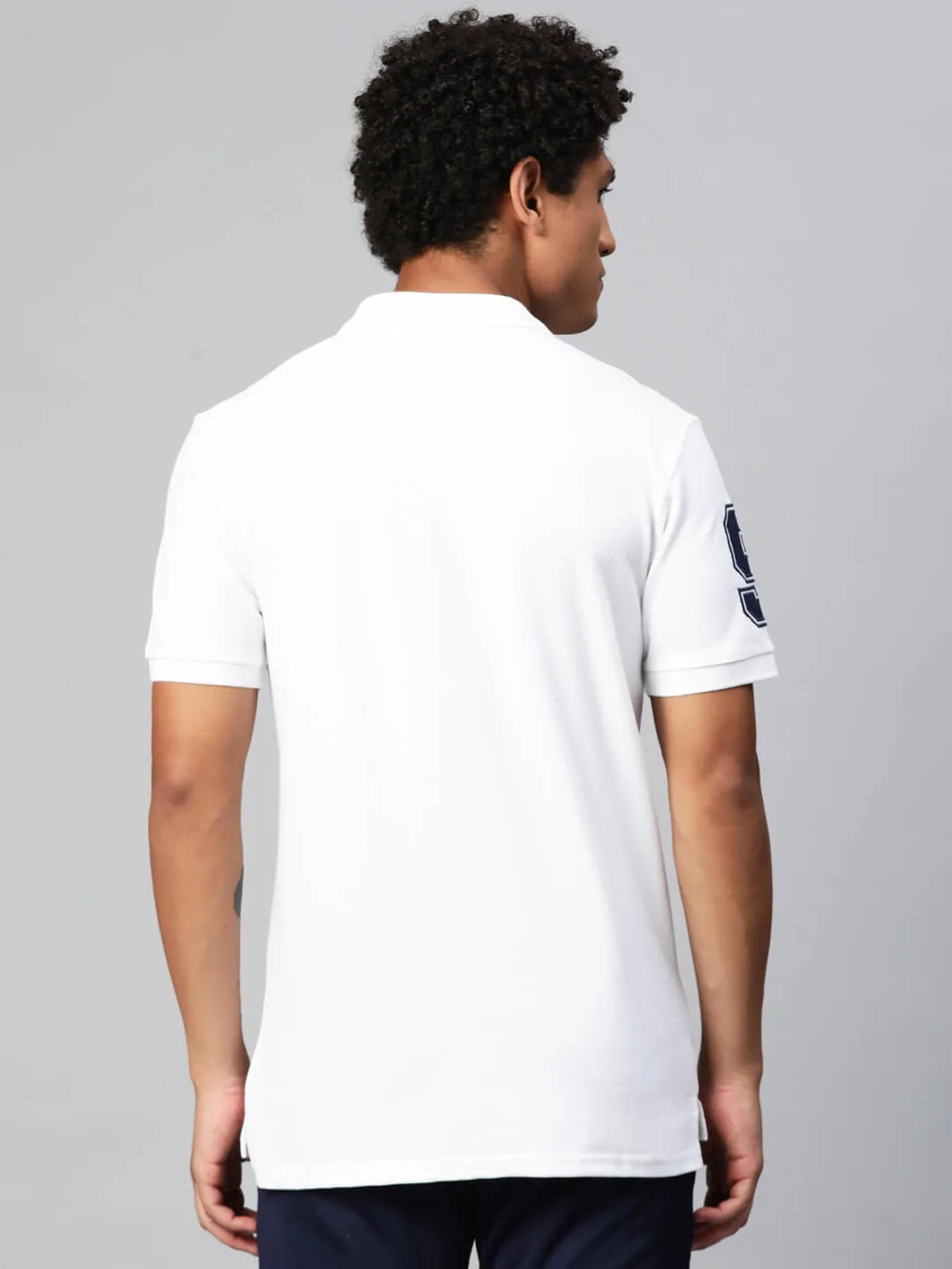 Alcis Men Typography Printed Polo Collar Dry Tech Slim Fit T-shirt