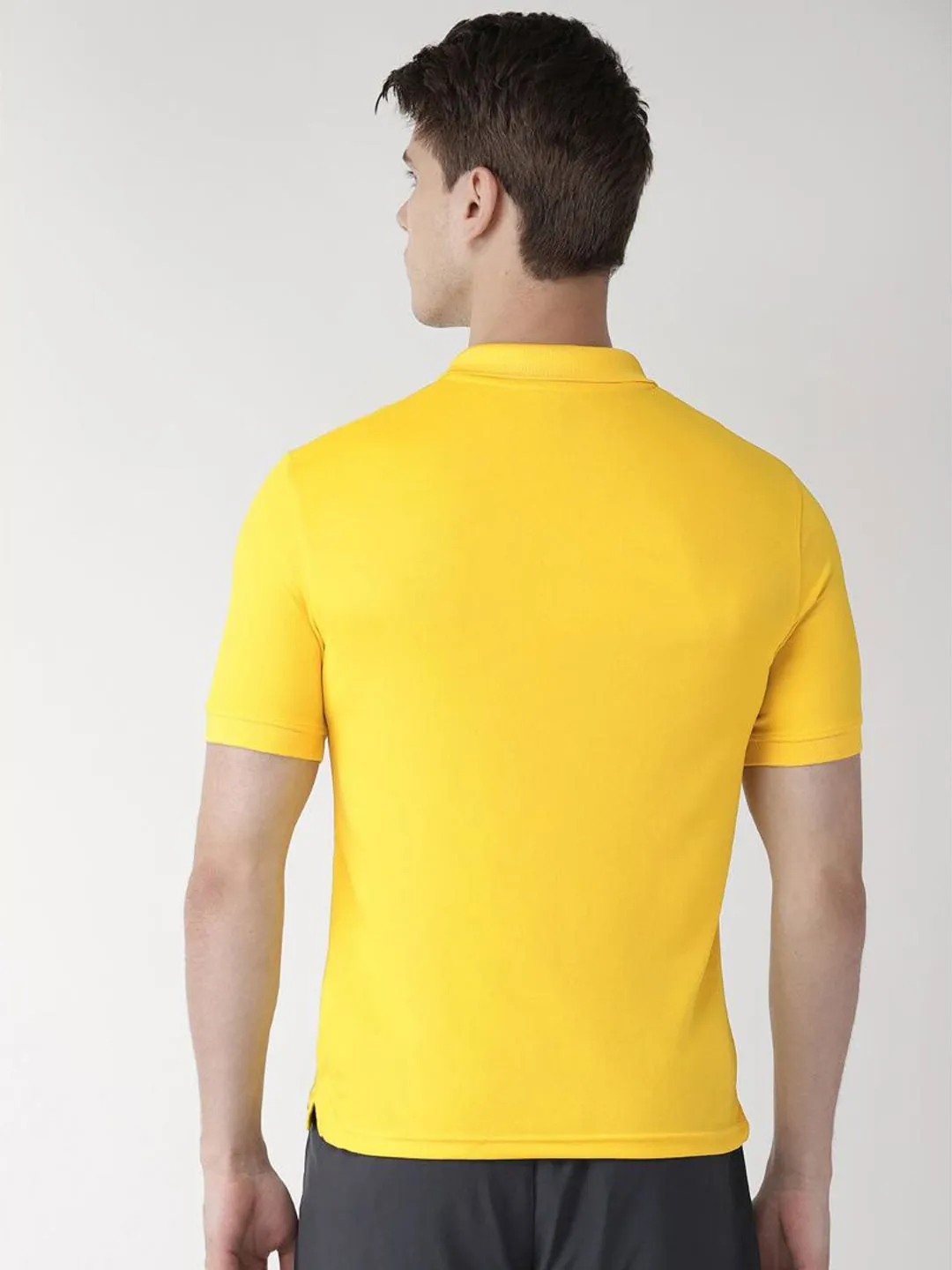 Alcis Men Yellow Solid Polo Collar Sports T-shirt