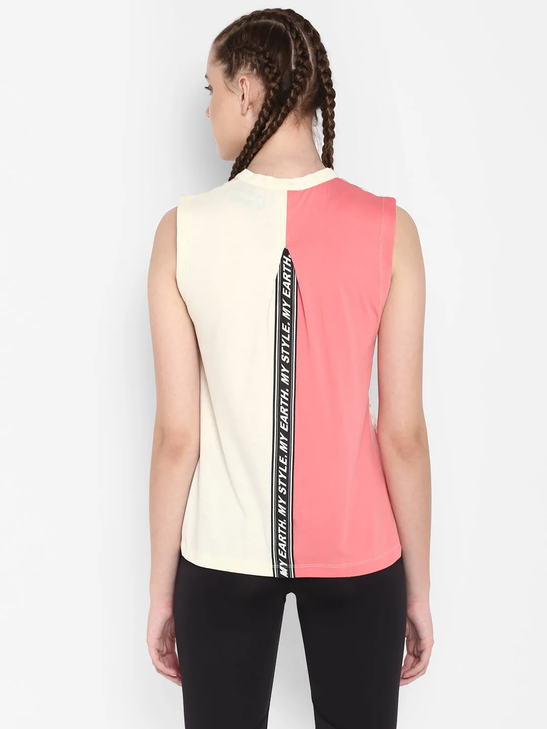 Alcis Women Printed Off White Polo T Shirt