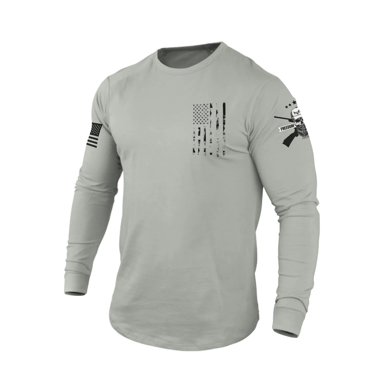 AMERICAN PRIDE 100% COTTON GRAPHIC LONG SLEEVE T-SHIRT
