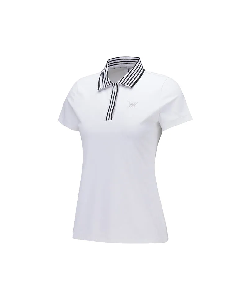 ANEW Golf Women's Knit Collar Short T-Shirt - White