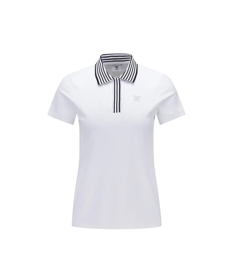 ANEW Golf Women's Knit Collar Short T-Shirt - White