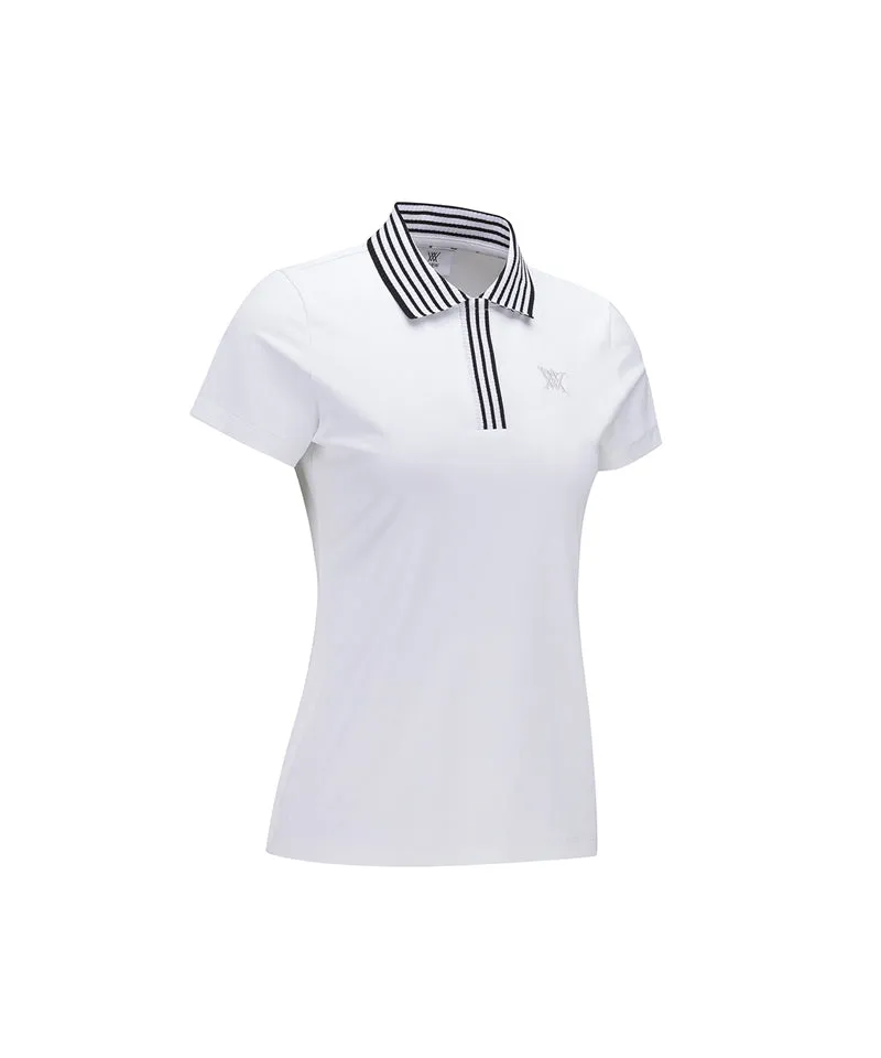 ANEW Golf Women's Knit Collar Short T-Shirt - White
