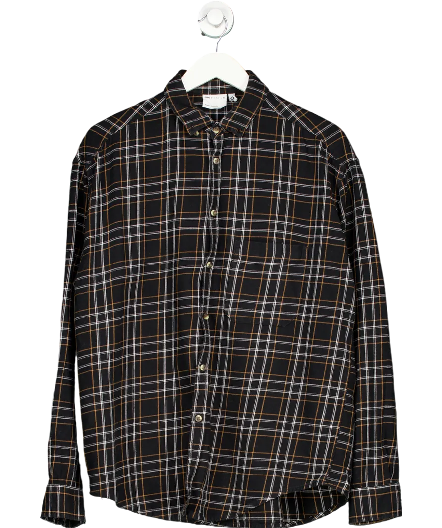 ASOS Black 100% Cotton Check Shirt UK M