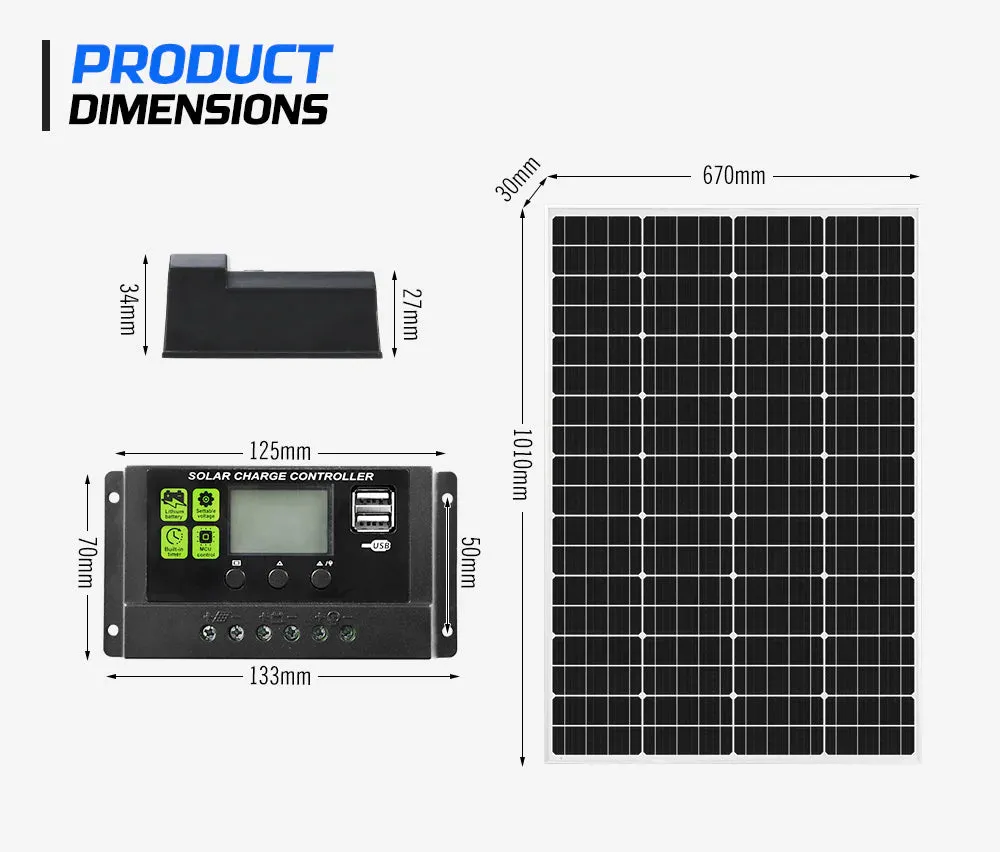 ATEM POWER 130W Solar Panel 12V With Regulator