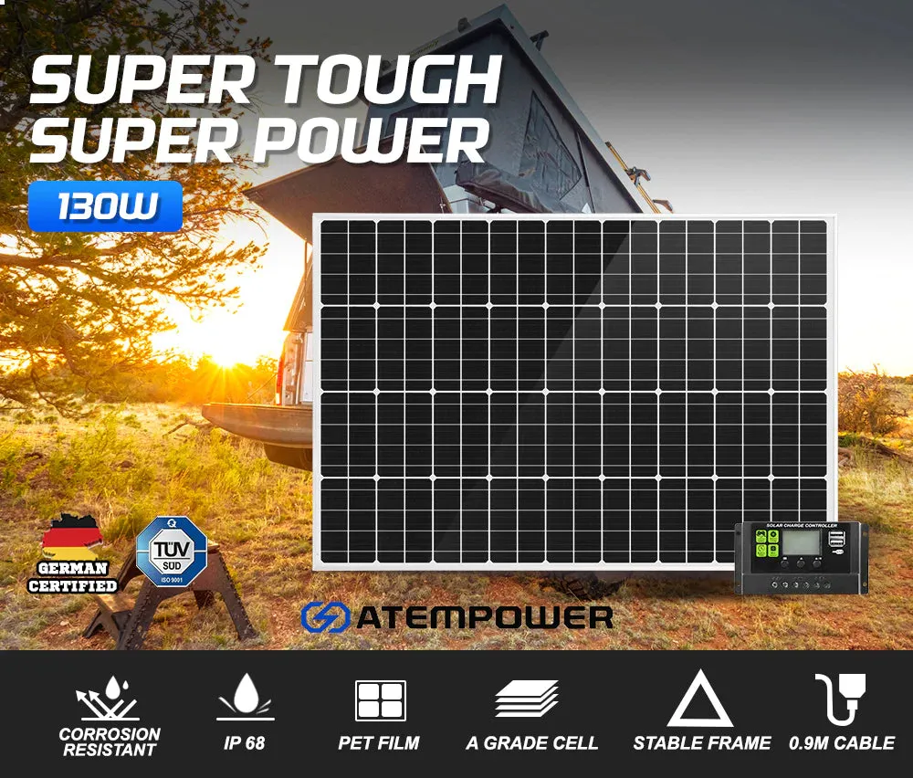 ATEM POWER 130W Solar Panel 12V With Regulator