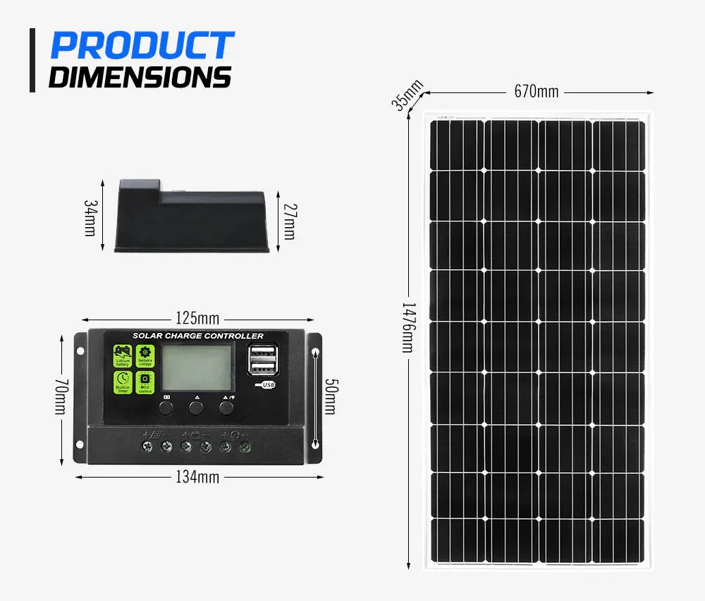 ATEM POWER 200W Solar Panel 12V With Regulator