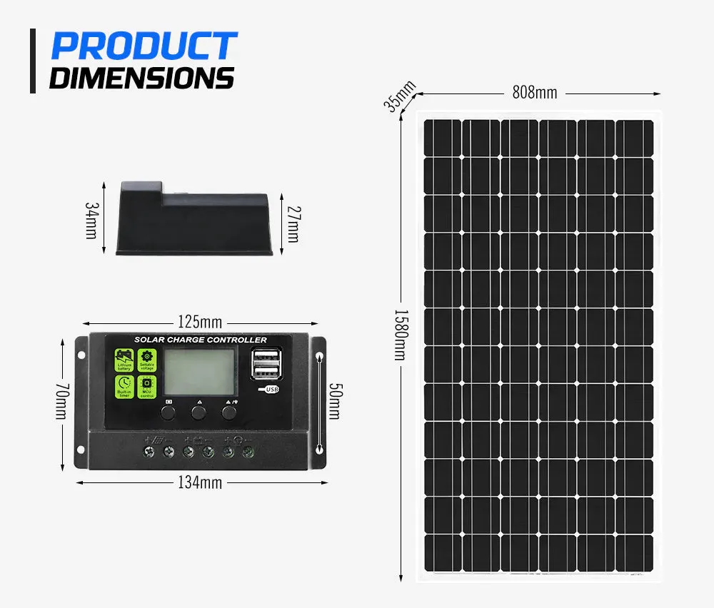 ATEM POWER 250W Solar Panel 12V With Regulator