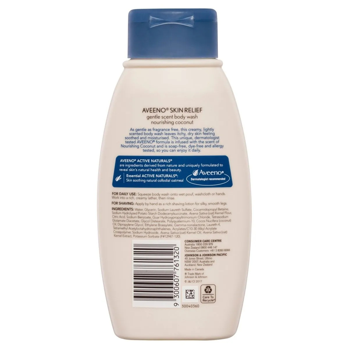 Aveeno Active Naturals Skin Relief Gentle Scent Body Wash 354mL