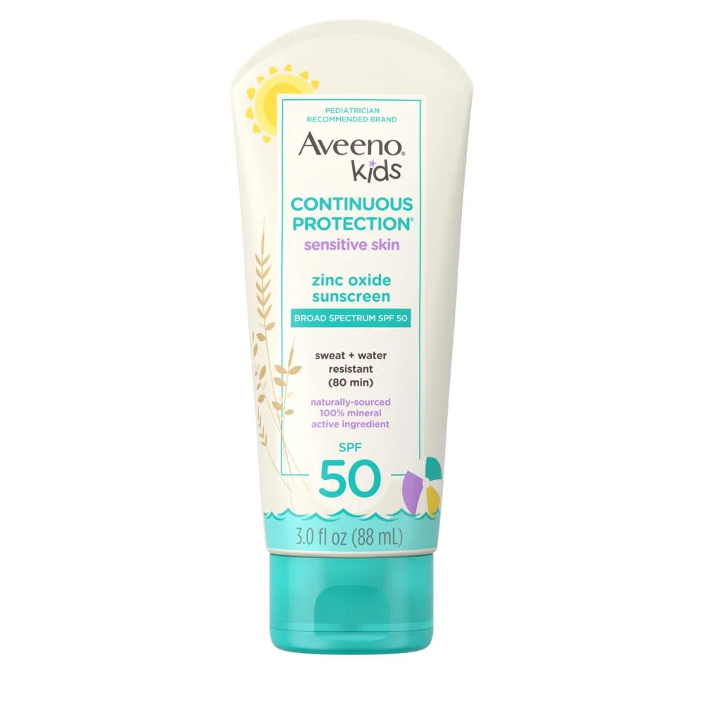 Aveeno Kids Continuous Protection Lotion Sunscreen with Broad Spectrum SPF 50