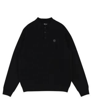 AVEN Men's Signature Flower Jacquard Wool Knit - Black