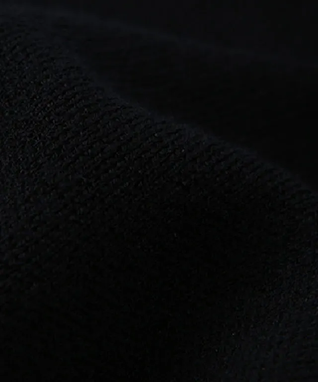 AVEN Men's Signature Flower Jacquard Wool Knit - Black