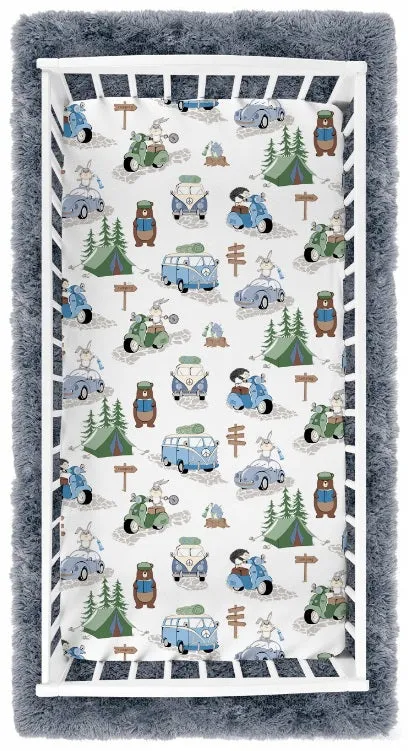 Baby Fitted Toddler Bed Sheet Printed 100% Cotton Mattress 160x80cm Camping
