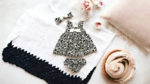 BABY GIRL SIZE 3/6 MONTHS - CYNTHIA ROWLEY, Matching 3 Piece Dress Set EUC B38