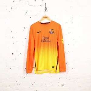 Barcelona Long Sleeve 2012 Away Football Shirt - Orange - L