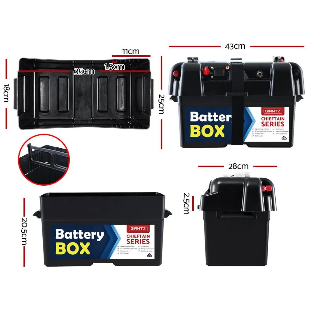 Battery Box 12v Universal Large USB Cigarette Outlets