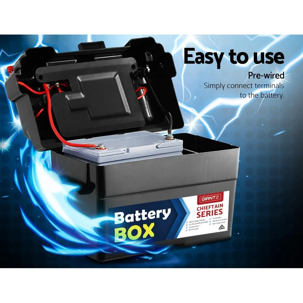 Battery Box 12v Universal Large USB Cigarette Outlets