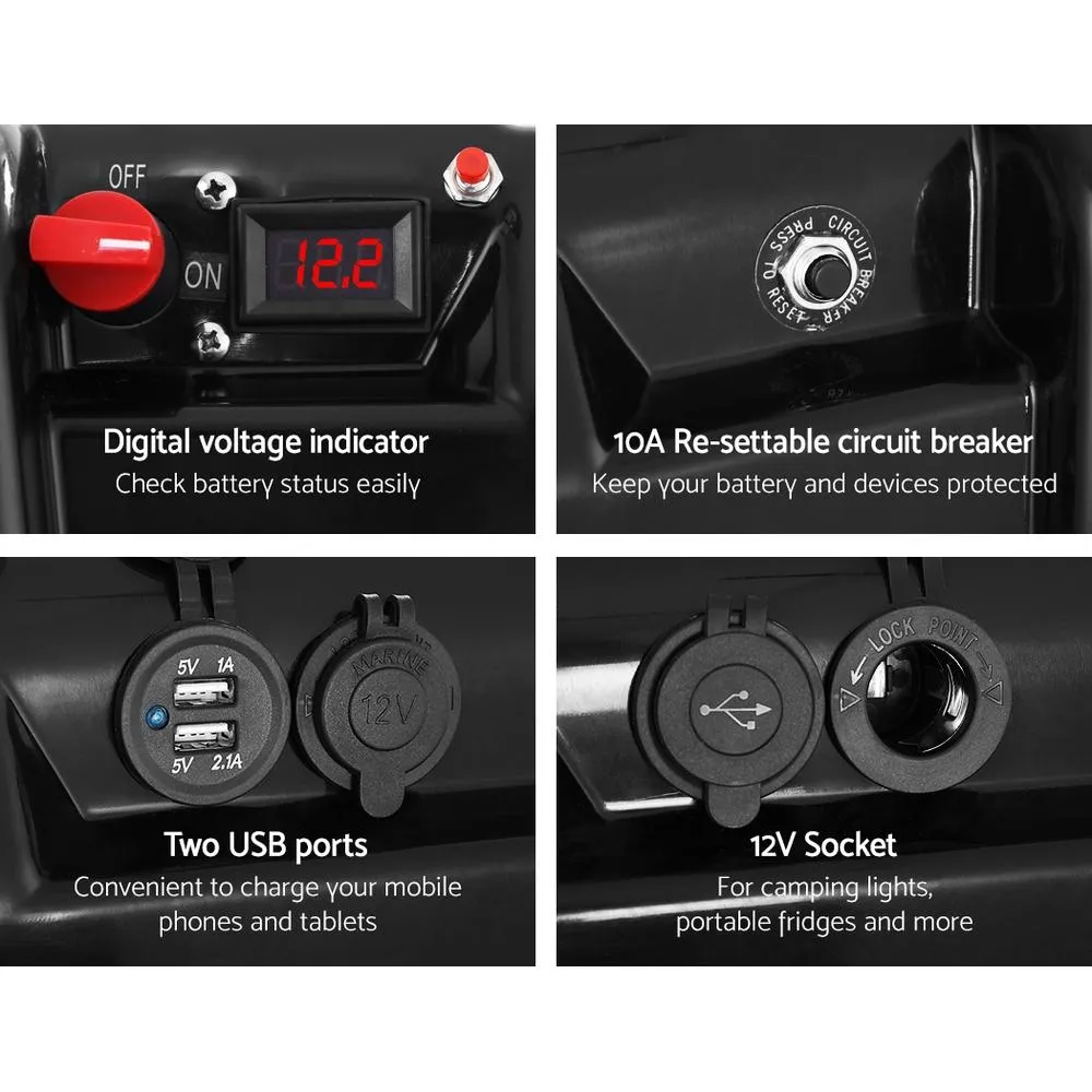 Battery Box 12v Universal Large USB Cigarette Outlets