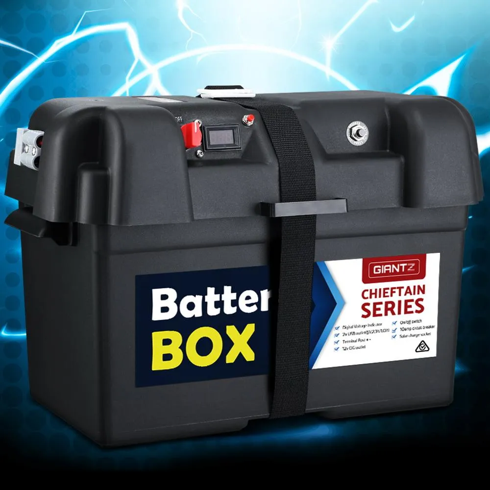 Battery Box Universal Large with USB Cigarette and Anderson Plugs