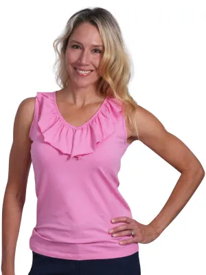 Baylor Ruffle Sleeveless Top Pink