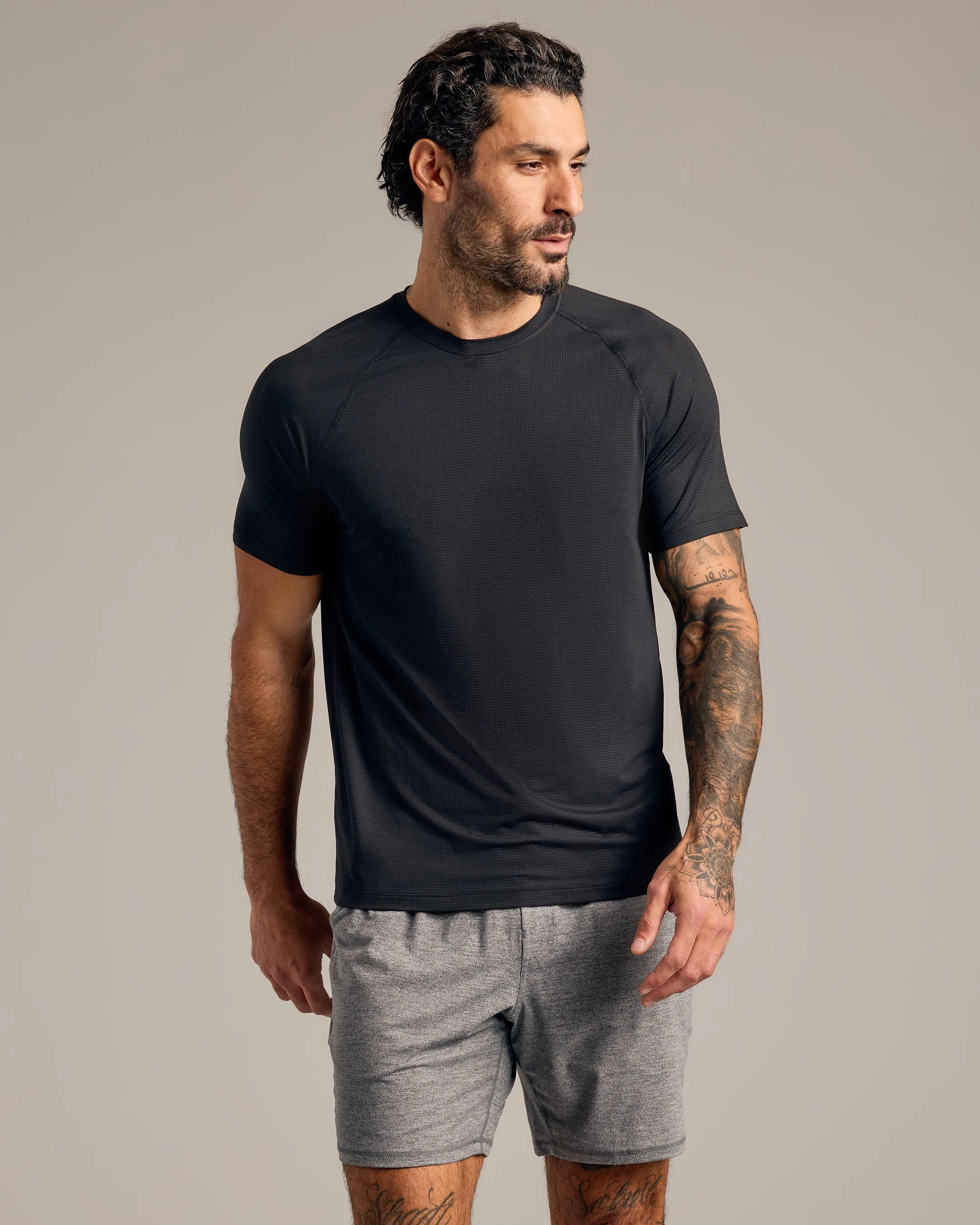 Black & Navy Active Mesh Crew 2-Pack