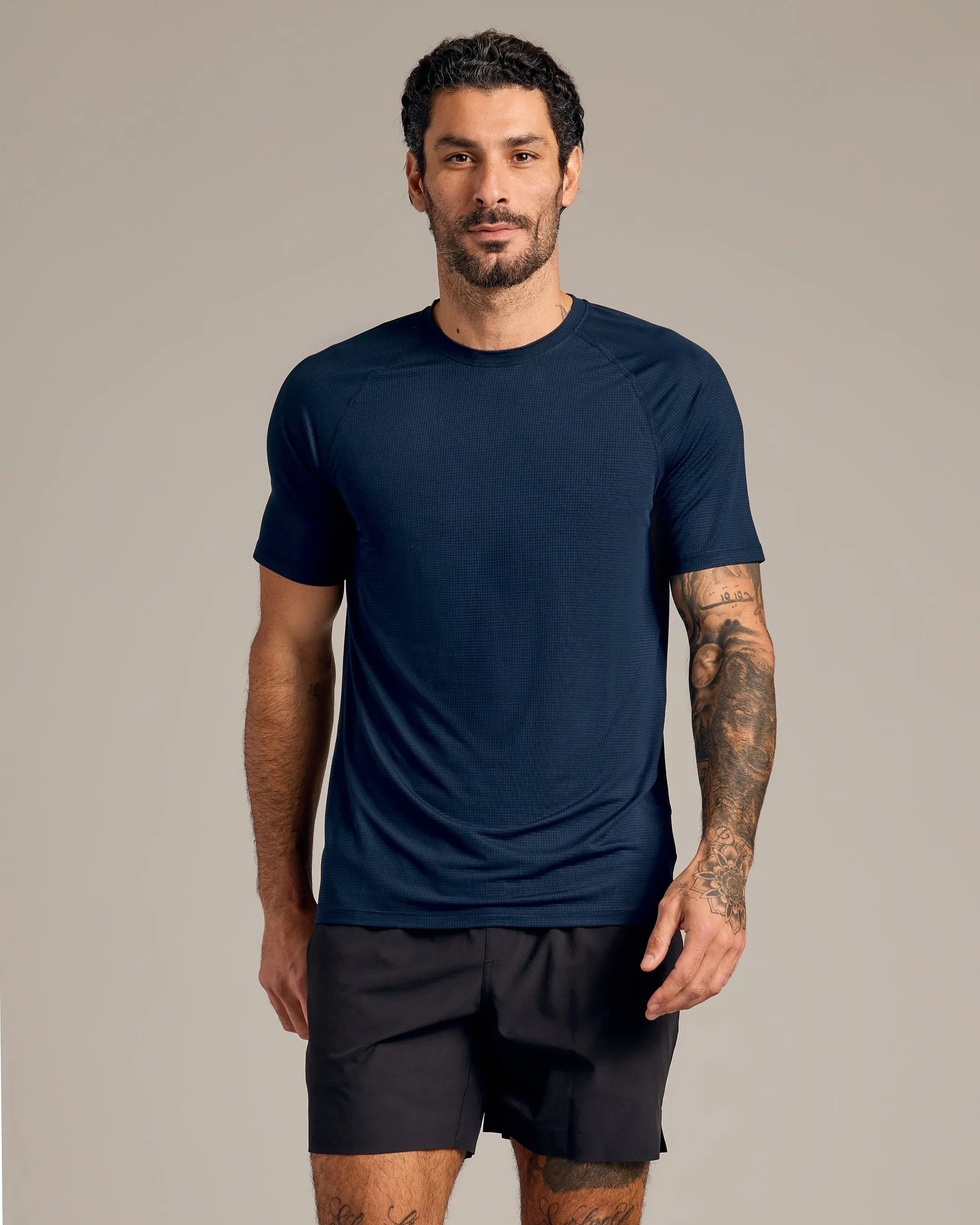 Black & Navy Active Mesh Crew 2-Pack
