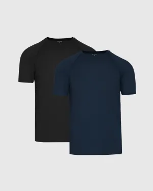 Black & Navy Active Mesh Crew 2-Pack