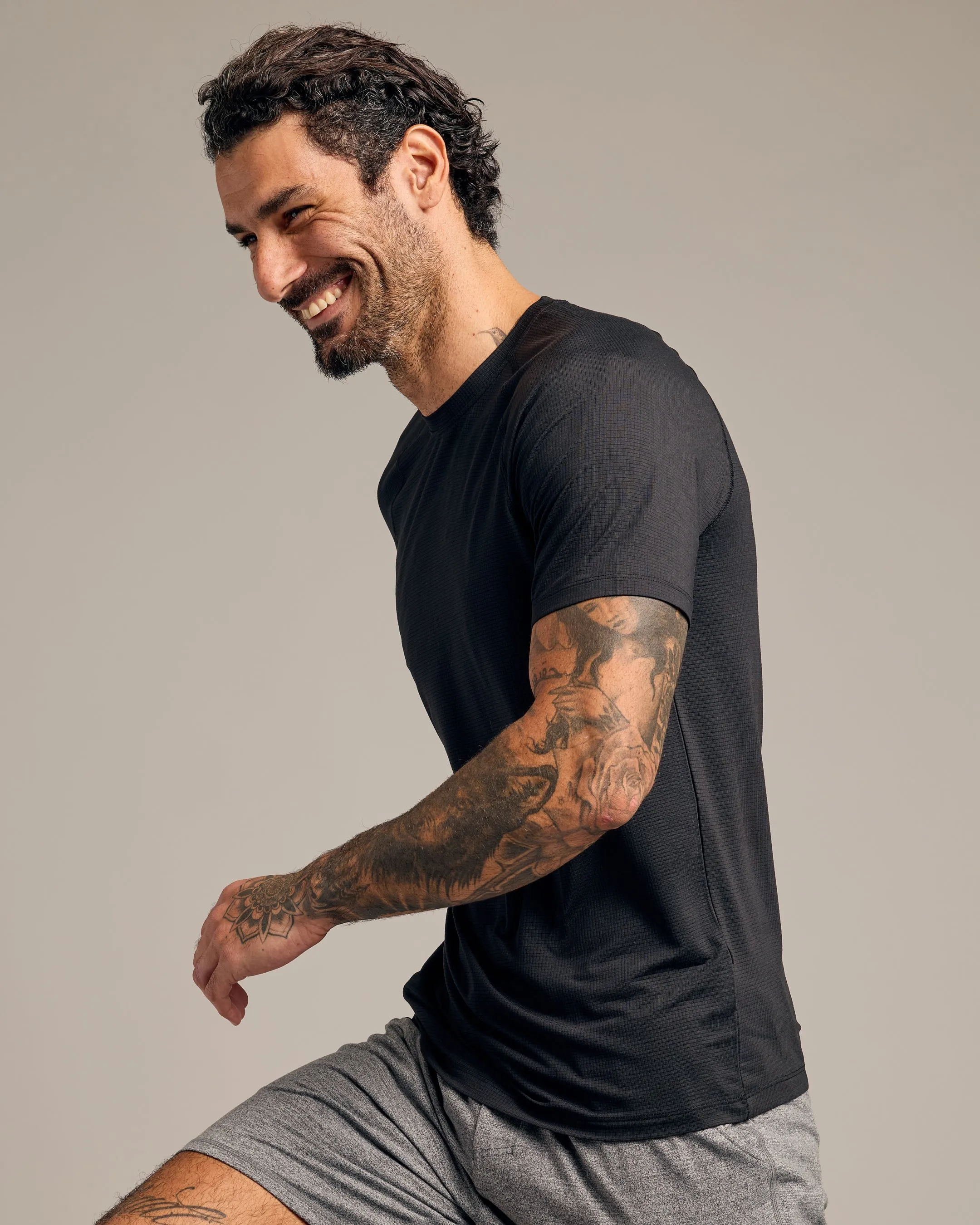 Black & Navy Active Mesh Crew 2-Pack